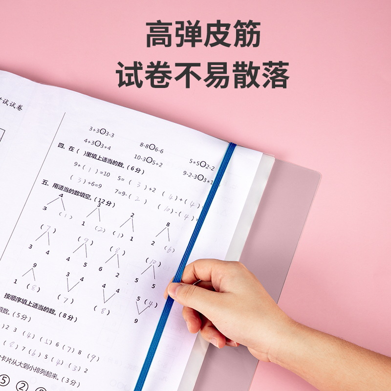 Mprince Cartoon Material Storage A3 Student Plastic Test Paper Clip Insert Multi-Layer Folder Test Paper Storage Bag