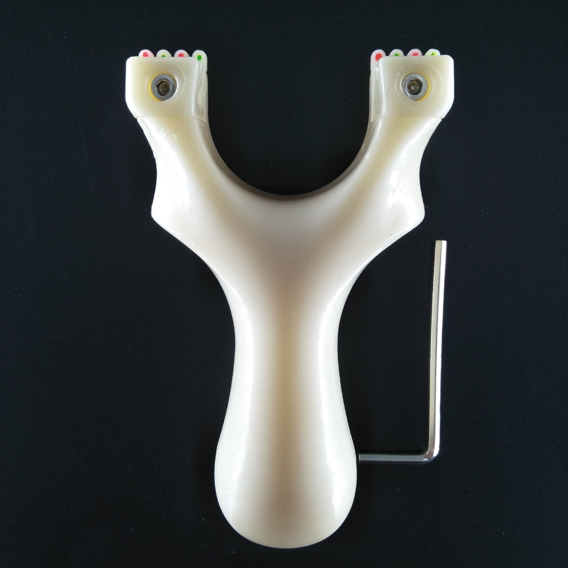 Slingshot Flat Leather Optical Fiber Multi-Point Anti-Curve Flying Fox Clip Slingshot Strip Rubber Band Free Shipping