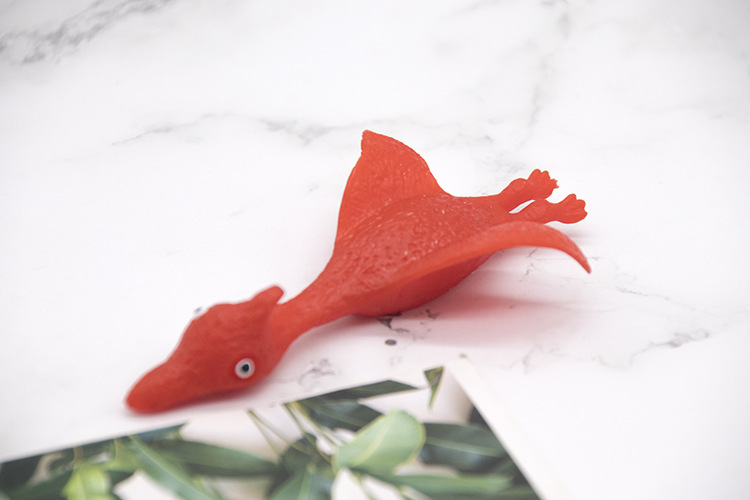 Finger Flipping Dinosaur Toy TPR Soft Rubber Dinosaur Launch Slingshot Finger Flipping Turkey Factory Direct Sales