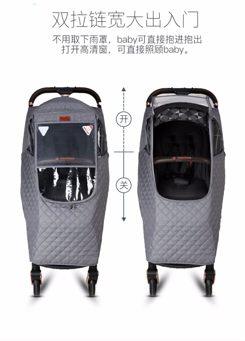 Baby Stroller Rain Cover Baby Windproof Rain Cover Universal Children Baby Walking Tool Shelter from Rain Fan Housing Sunshade Canopy