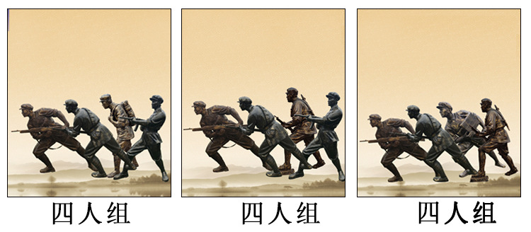 Fiberglass Eighth Route Army Imitation Copper Character Red Army Sculpture Cast Copper Red Theme Culture Anti-Japanese War Memorial Landscape Customization Fiberglass Eighth Route Army Imitation Copper Character Red Army Sculpture Cast Copper Red Theme Culture Anti-Japanese War Memorial Landscape Customization
