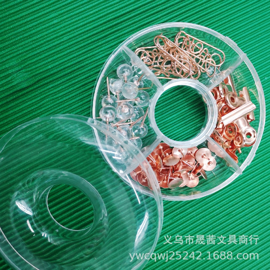 Factory Wholesale Plastic-Covered Paper Clip Bulk Gold 32mm/28mm Paper Clip Electroplated Rose Gold Color round Shape