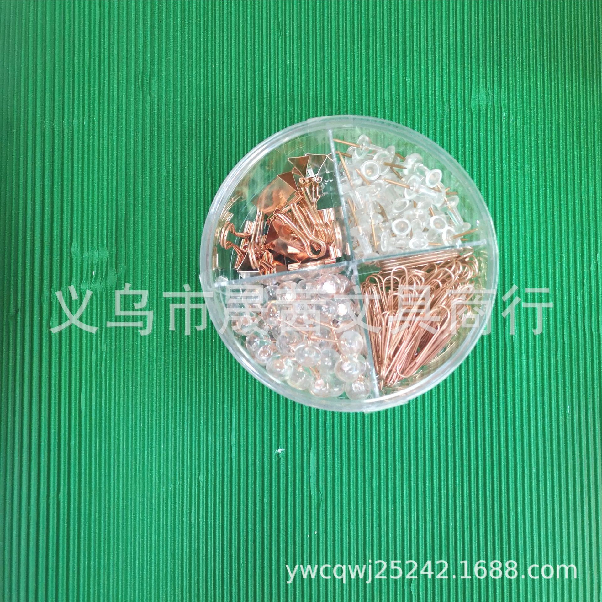 Factory Wholesale Plastic-Covered Paper Clip Bulk Gold 32mm/28mm Paper Clip Electroplated Rose Gold Color round Shape