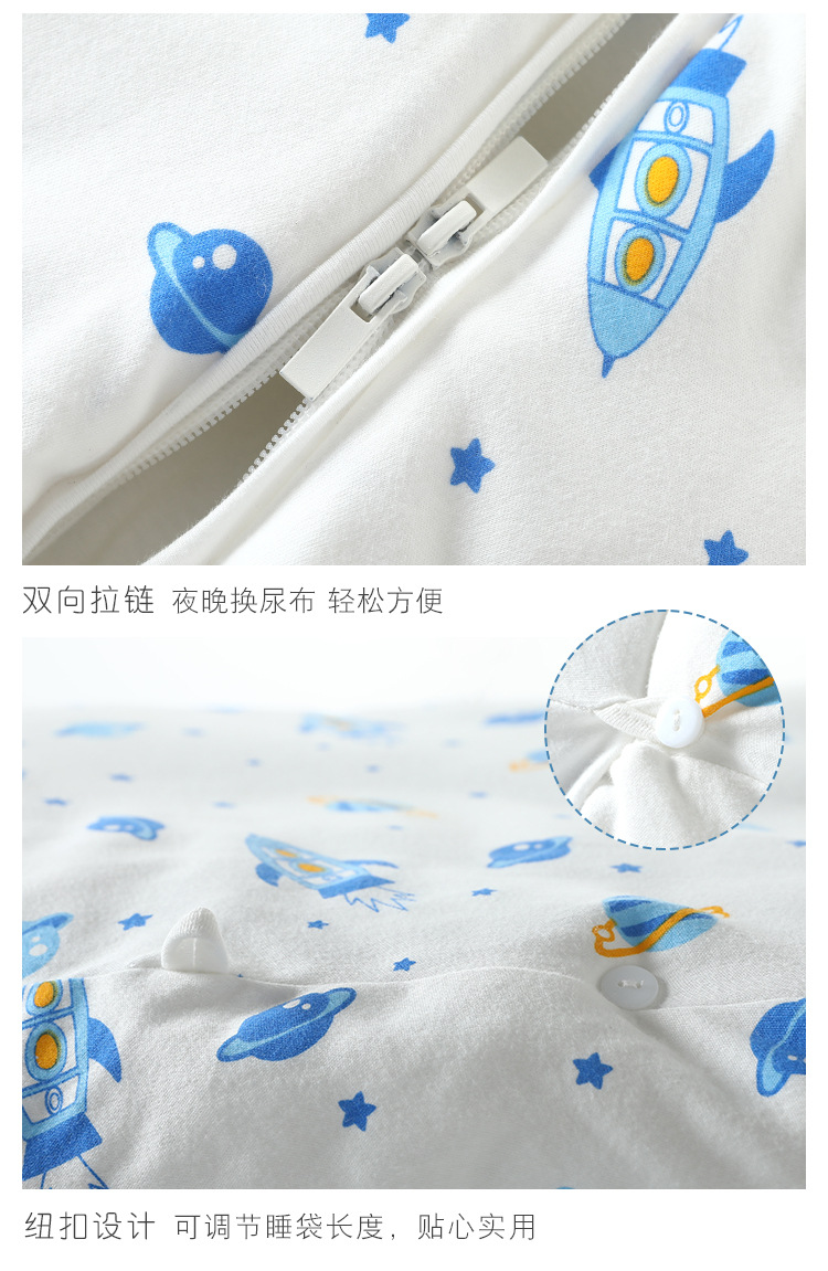 Baby Sleeping Bag Autumn and Winter Thickening Baby Integrated Anti-Kicking Blanket Children's Pure Cotton Sleeping Bag Manufacturer One Piece Dropshipping