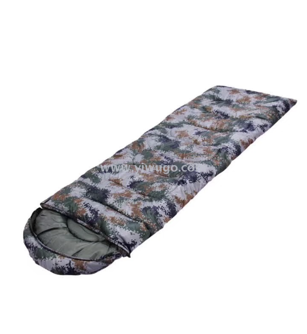 Winter portable satchel bag adult camouflage printed adult camouflage printed envelope with a hat sleeping bag