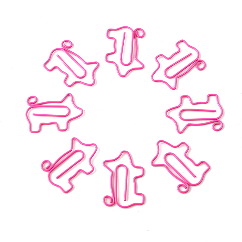 Factory Direct Sales Creative Cute Animal Clip Paper Clip Pinkpig opposite Sex Metal Paper Clip Clip