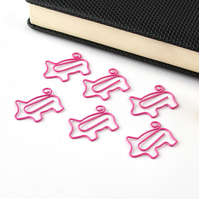 Factory Direct Sales Creative Cute Animal Clip Paper Clip Pinkpig opposite Sex Metal Paper Clip Clip
