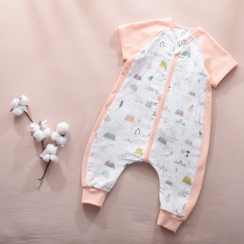 Baby Sleeping Bag Short Sleeve Long Sleeve Gauze Sleeping Bag Children's Gauze Stitching Split Leg Sleeping Bag Baby Anti-Kick Quilt Baby Sleeping Bag Short Sleeve Long Sleeve Gauze Sleeping Bag Children's Gauze Stitching Split Leg Sleeping Bag Baby Anti-Kick Quilt