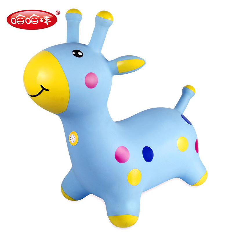 Ha-ha ball deer Jingle jump horse reinforced PVC tape music children inflatable toy baby mount