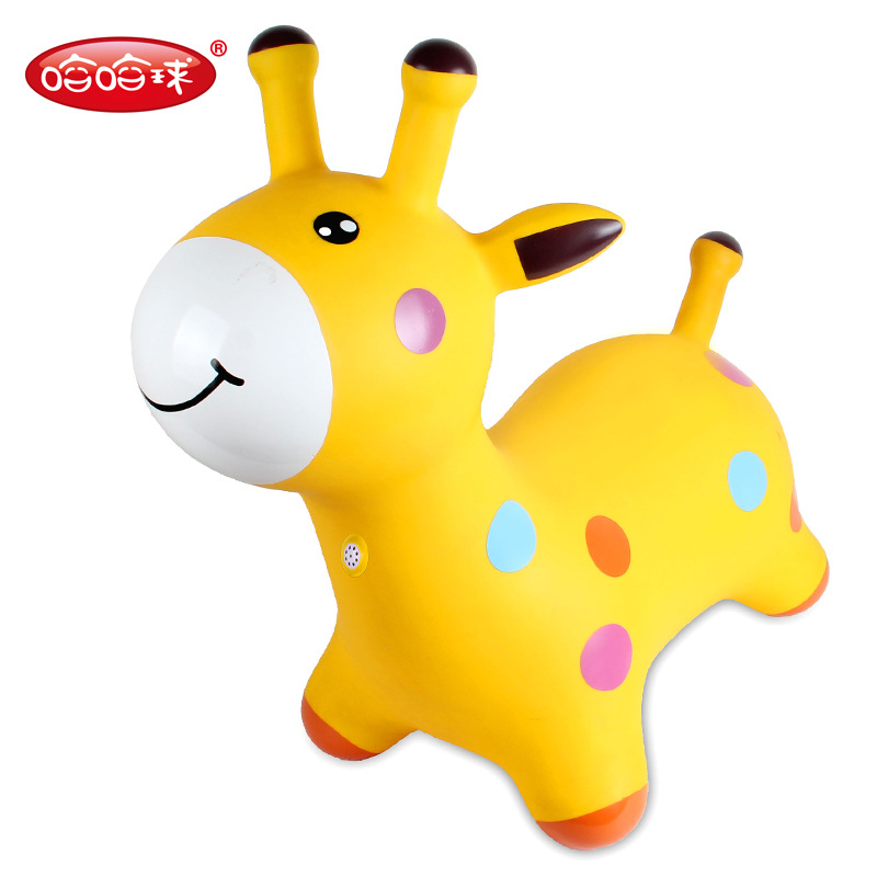 Ha-ha ball deer Jingle jump horse reinforced PVC tape music children inflatable toy baby mount