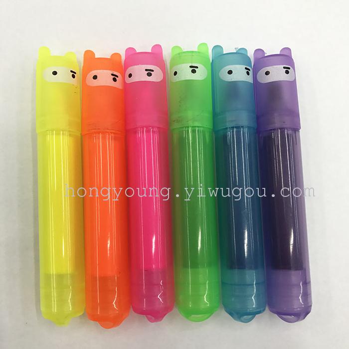 Owl small fluorescent pen cartoon cute mini fluorescent pen with hanging hole gift pen