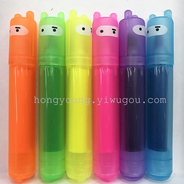 Owl small fluorescent pen cartoon cute mini fluorescent pen with hanging hole gift pen