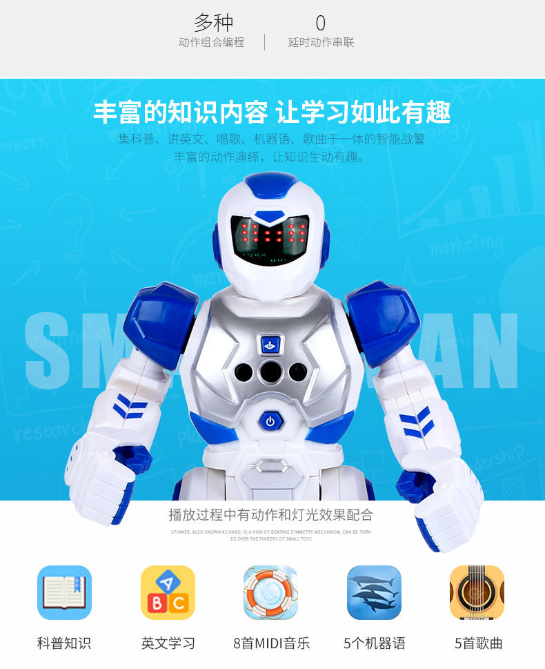 * Children's Day Gift Children's Day Remote Control Intelligent War Police Early Education Robot Children Education Induction Gift Learning Play J * Children's Day Gift Children's Day Remote Control Intelligent War Police Early Education Robot Children Education Induction Gift Learning Play J