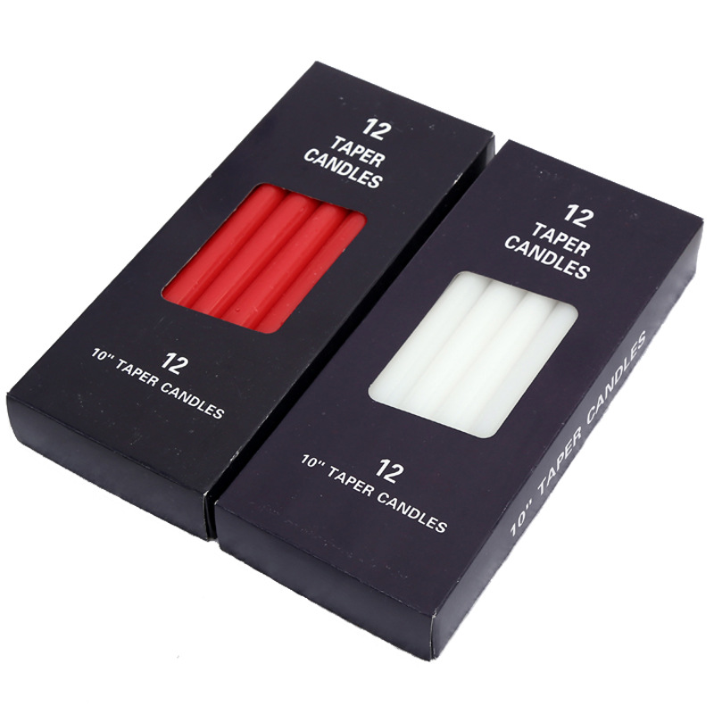 Household Lighting Candle 10-Inch Wedding Banquet Candle Dinner Smoke-Free Birthday Long Brush Holder Wax Taper Candle Daily Candle