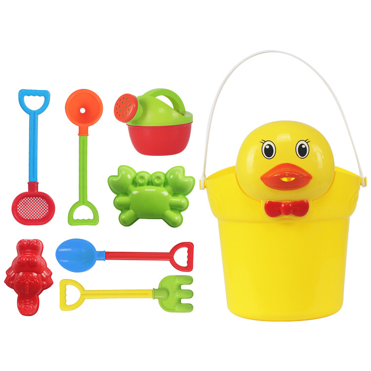 Children&#039;s Beach Toy Suit Baby Playing in Water Sand Digging Tool Ketsumeishi Sand Basin Trolley Bucket Hourglass Shovel