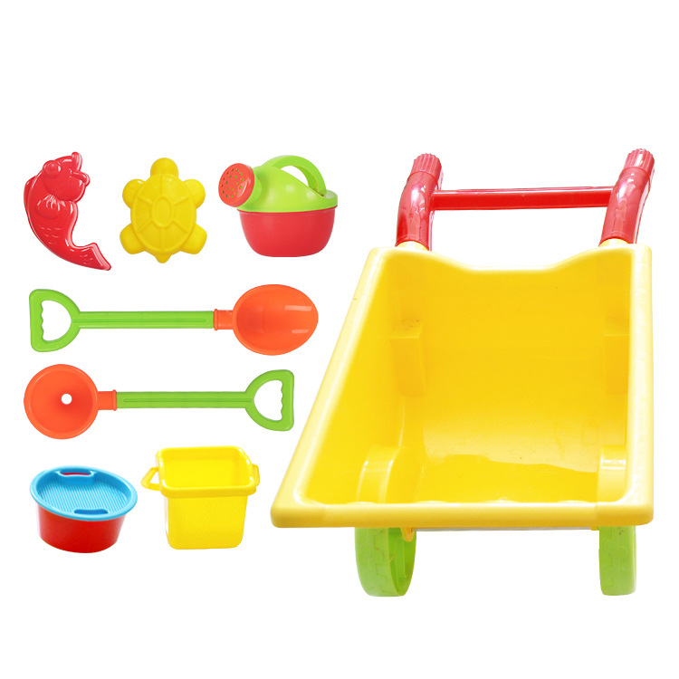 Children&#039;s Beach Toy Suit Baby Playing in Water Sand Digging Tool Ketsumeishi Sand Basin Trolley Bucket Hourglass Shovel