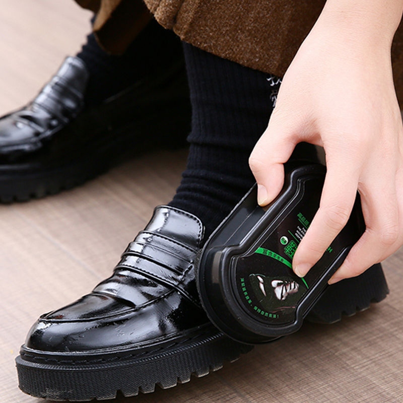 Double-Sided Sponge Shoe Wax Colorless and Bright Shoes Protection Shoe Wax Polishing Leather Treatment Oil Sponge Leather Shoes Brush