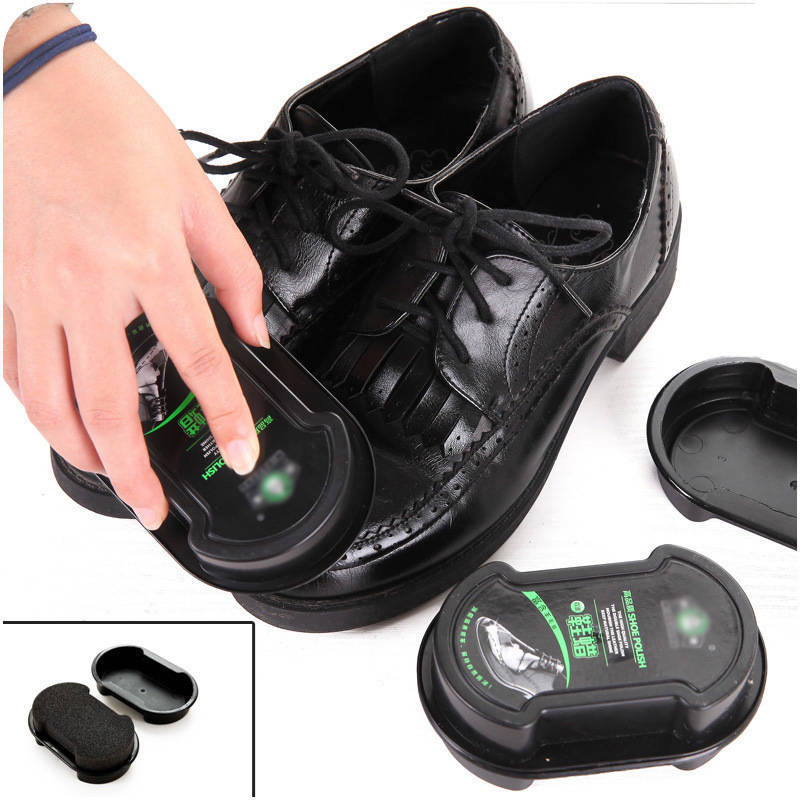 Double-Sided Sponge Shoe Wax Colorless and Bright Shoes Protection Shoe Wax Polishing Leather Treatment Oil Sponge Leather Shoes Brush