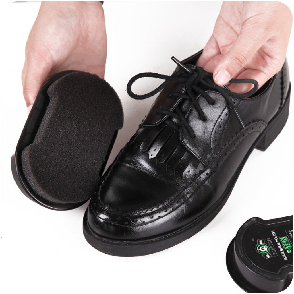 Double-Sided Sponge Shoe Wax Colorless and Bright Shoes Protection Shoe Wax Polishing Leather Treatment Oil Sponge Leather Shoes Brush