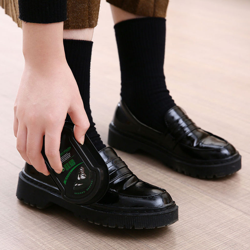 Double-Sided Sponge Shoe Wax Colorless and Bright Shoes Protection Shoe Wax Polishing Leather Treatment Oil Sponge Leather Shoes Brush