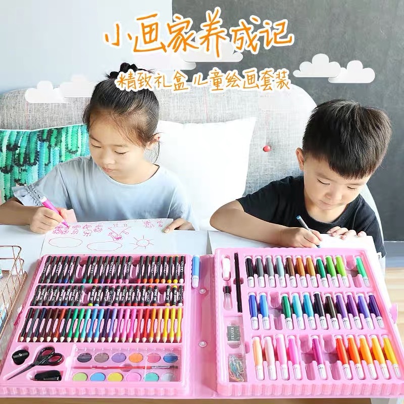 86-Piece Watercolor Pens Set Brush Children&#039;s Painting Pen Color Wax Crayon Oil Pastels Girl&#039;s and Boy&#039;s Student Gift