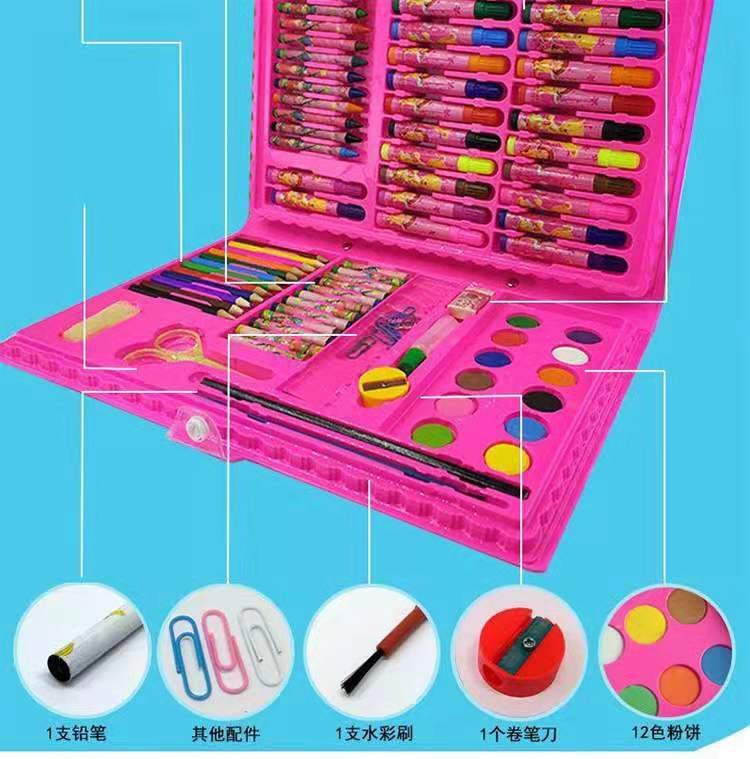 86-Piece Watercolor Pens Set Brush Children's Painting Pen Color Wax Crayon Oil Pastels Girl's and Boy's Student Gift 86-Piece Watercolor Pens Set Brush Children's Painting Pen Color Wax Crayon Oil Pastels Girl's and Boy's Student Gift