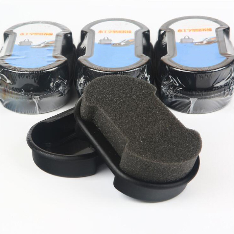 Shoe Polish Brush Plastic Brush Colorless Double-Sided Sponge Shoe Wax Transparent Portable Bright Sponge Shoe Brush