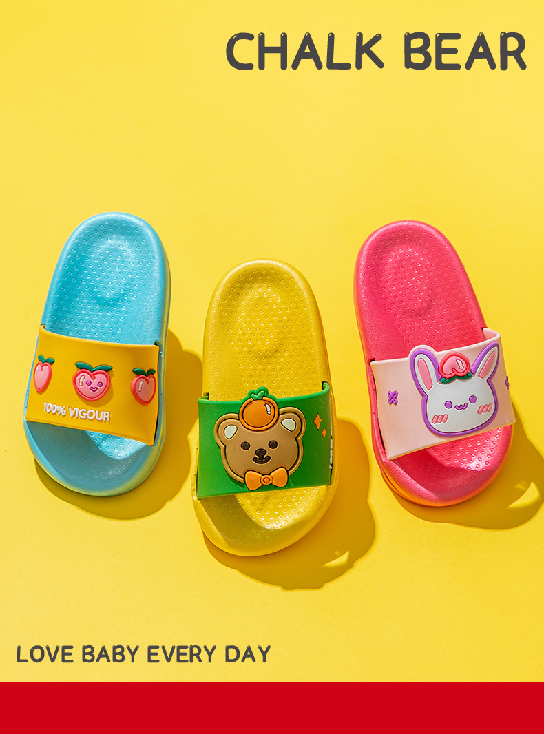 Chalk Bear 2021 Summer New Cartoon Bear Rabbit Boys and Girls Children's Slippers Bath Beach Children's Slippers Chalk Bear 2021 Summer New Cartoon Bear Rabbit Boys and Girls Children's Slippers Bath Beach Children's Slippers