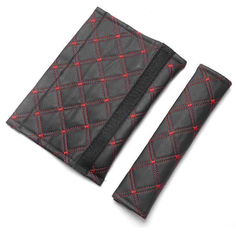 Factory Direct Supply Automobile Seat Belt Shoulder Protector Adjustable Leather Quilted Embroidery Pattern Four Seasons Universal Protective Cover Comfortable Factory Direct Supply Automobile Seat Belt Shoulder Protector Adjustable Leather Quilted Embroidery Pattern Four Seasons Universal Protective Cover Comfortable
