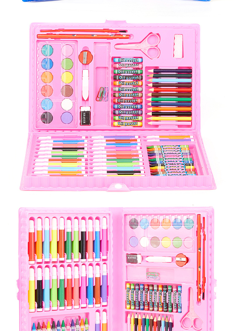 Children Watercolor Pen Painting Kit Wholesale Children Primary School Students Learning Painting Watercolor Brush Wax Crayon Oil Pastels