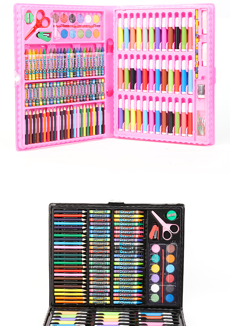 Children Watercolor Pen Painting Kit Wholesale Children Primary School Students Learning Painting Watercolor Brush Wax Crayon Oil Pastels