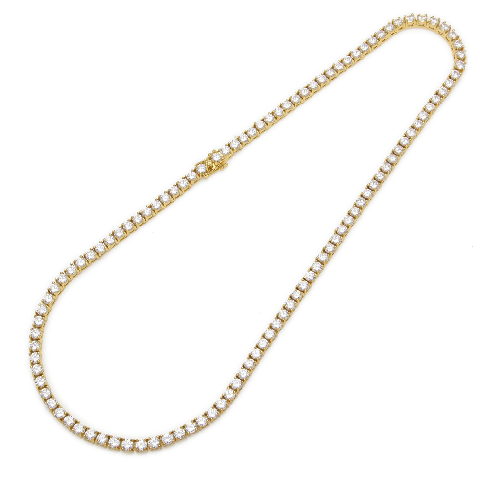 European Hip Hop Copper Inlaid Zircon a Row of Necklace Ins Popular Tennis Chain Multi-Specification Tennis Chain European Hip Hop Copper Inlaid Zircon a Row of Necklace Ins Popular Tennis Chain Multi-Specification Tennis Chain
