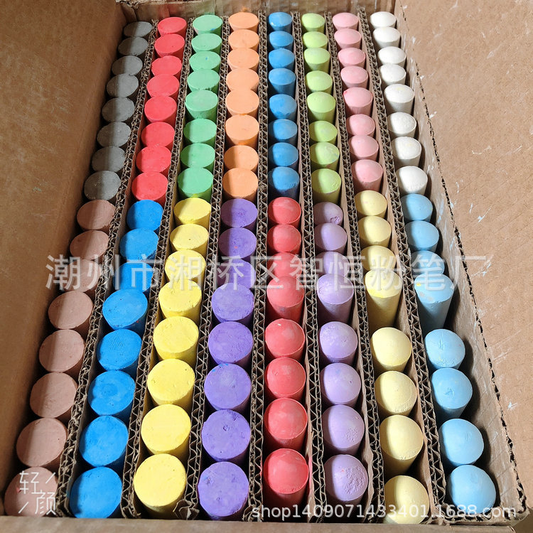 Factory Direct Sales 128 Large Chalk Multi-Color Environmental Protection Street Chalk Sidewalk Chalk Optional Color Customization