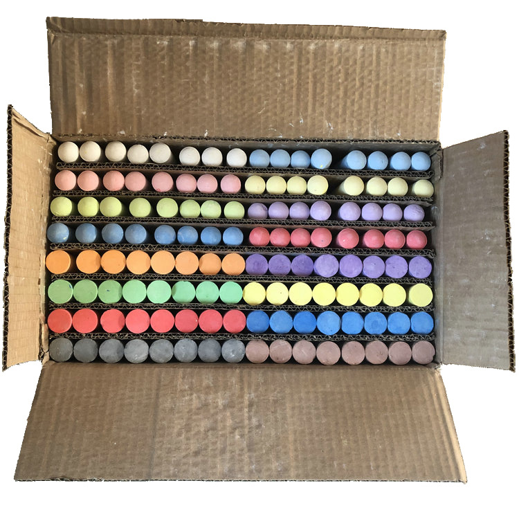 Factory Direct Sales 128 Large Chalk Multi-Color Environmental Protection Street Chalk Sidewalk Chalk Optional Color Customization