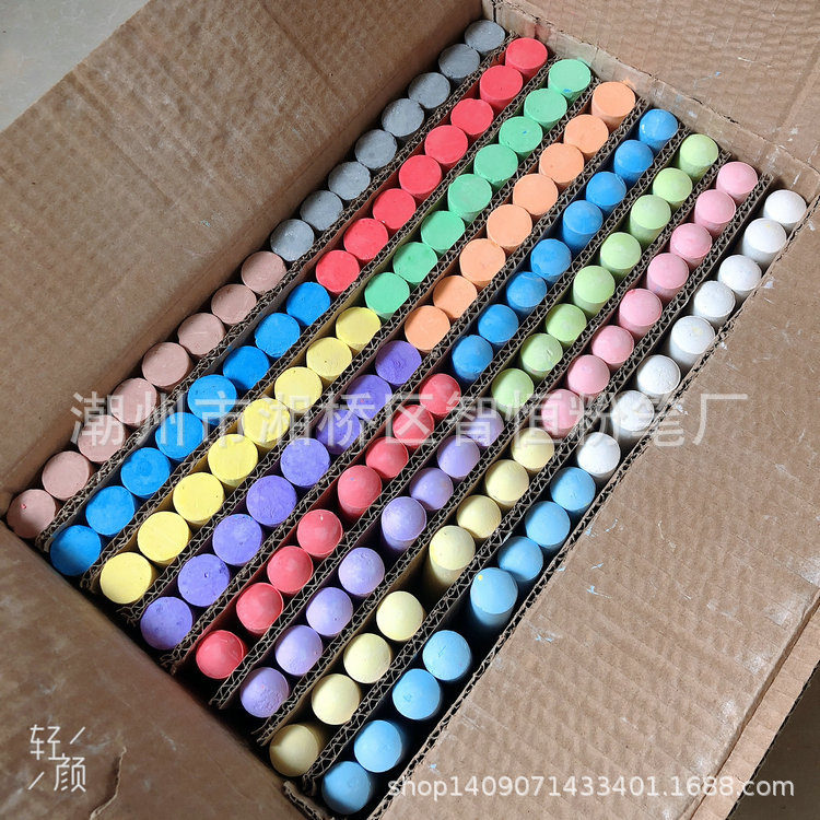 Factory Direct Sales 128 Large Chalk Multi-Color Environmental Protection Street Chalk Sidewalk Chalk Optional Color Customization