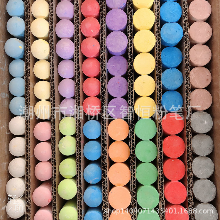 Factory Direct Sales 128 Large Chalk Multi-Color Environmental Protection Street Chalk Sidewalk Chalk Optional Color Customization