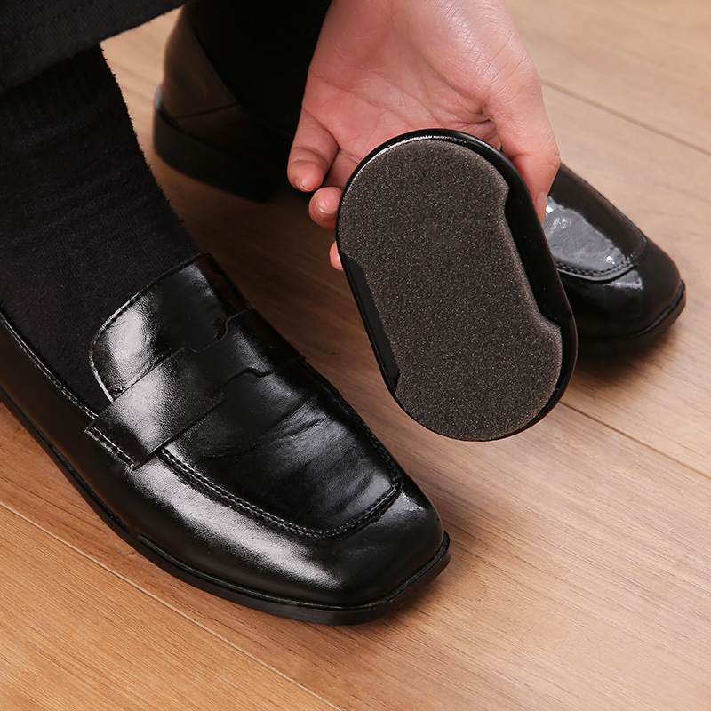 Shoe Polish Leather Shoes Maintenance Double-Sided Colorless Sponge Shoe Brush Shoe Wax Leather Care Shoe Polish Brush Shoe Polishing Tool