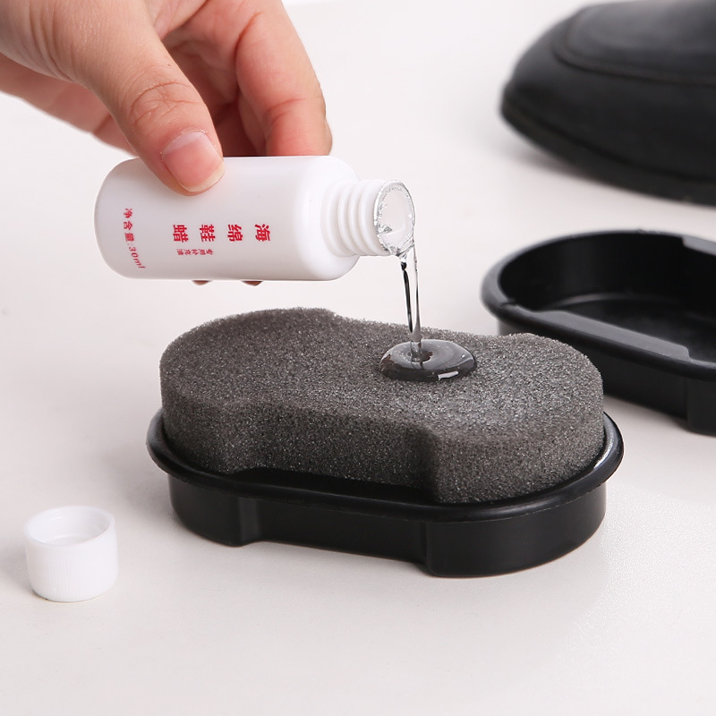 Shoe Polish Leather Shoes Maintenance Double-Sided Colorless Sponge Shoe Brush Shoe Wax Leather Care Shoe Polish Brush Shoe Polishing Tool