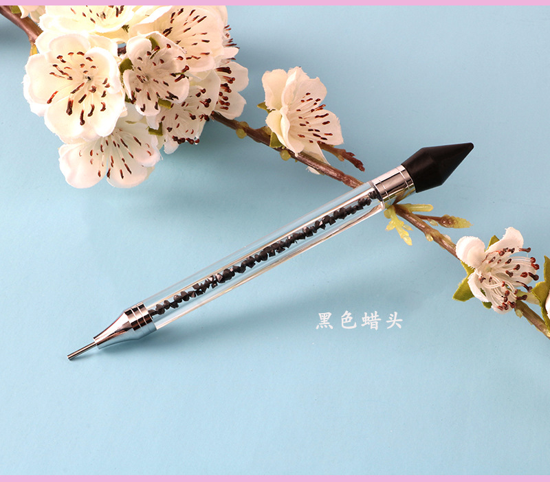 Nail Art Spot Drill Crayon Double Head Spot Drill Tool Suction Drill Painting Pen Wax Head Diamond Spot Drill Nail Brush New