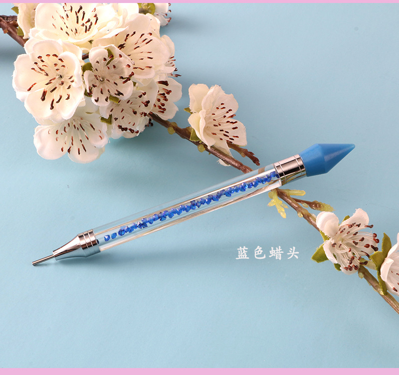 Nail Art Spot Drill Crayon Double Head Spot Drill Tool Suction Drill Painting Pen Wax Head Diamond Spot Drill Nail Brush New