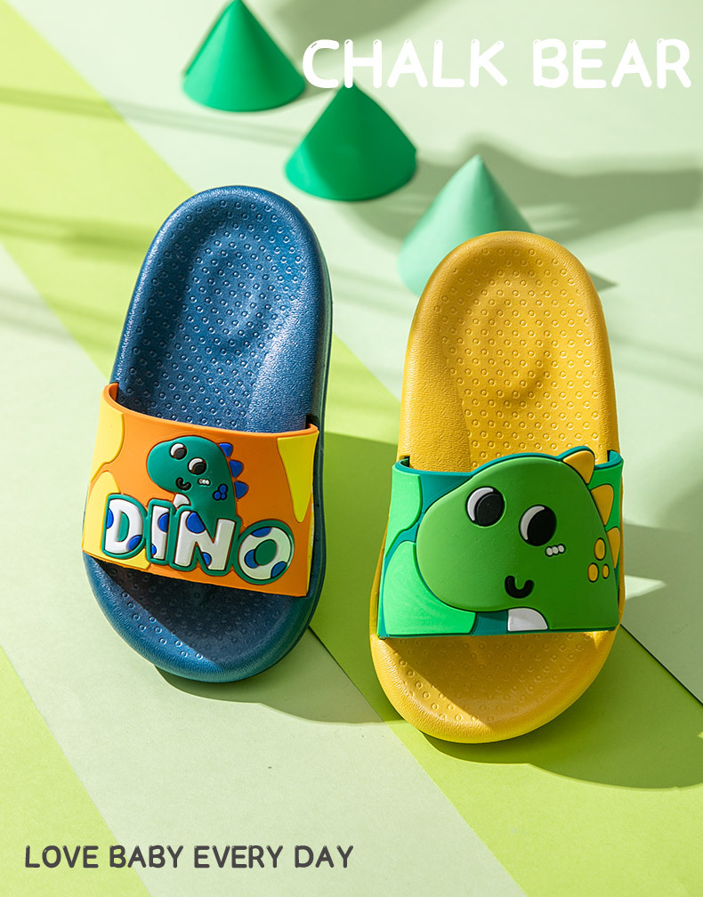 Children's Slippers Summer 2021 Chalk Bear New Cute Cartoon Dinosaur Parent-Child Boys and Girls Children's Sandals Wholesale