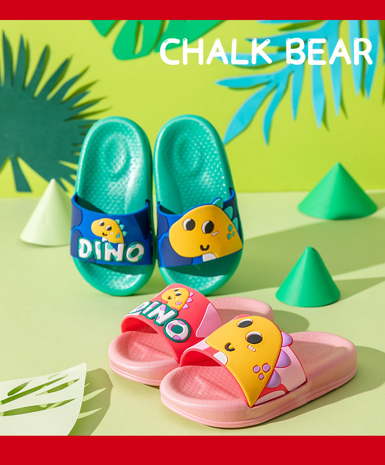 Children's Slippers Summer 2021 Chalk Bear New Cute Cartoon Dinosaur Parent-Child Boys and Girls Children's Sandals Wholesale