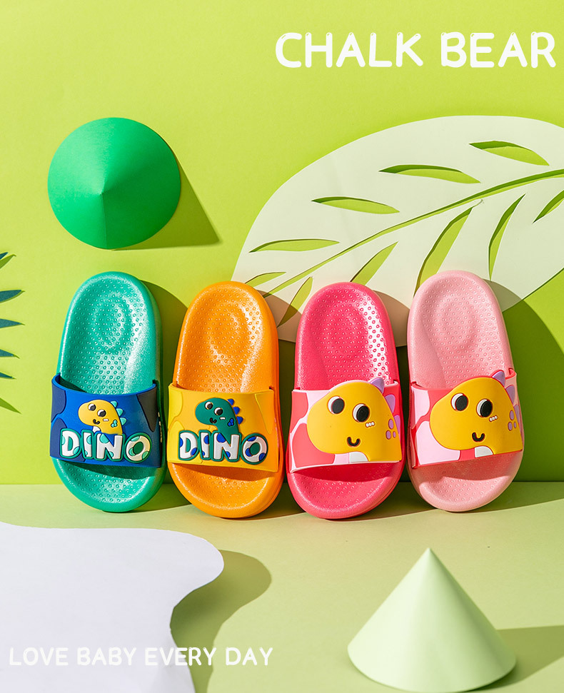 Children's Slippers Summer 2021 Chalk Bear New Cute Cartoon Dinosaur Parent-Child Boys and Girls Children's Sandals Wholesale
