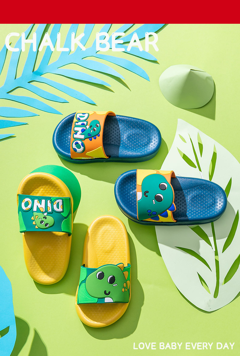 Children's Slippers Summer 2021 Chalk Bear New Cute Cartoon Dinosaur Parent-Child Boys and Girls Children's Sandals Wholesale
