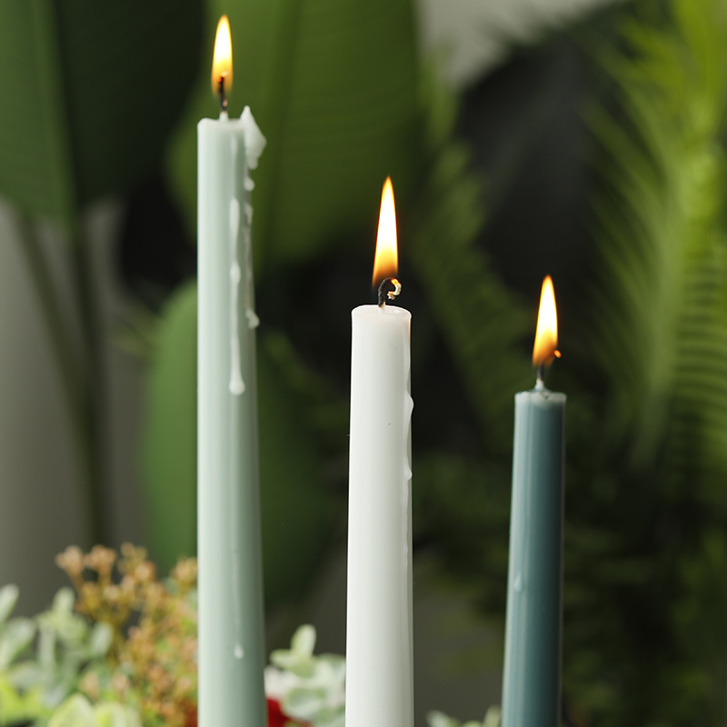 Nordic Morandi Long Brush Holder Aromatherapy Candle Sweet Wedding Gift Banquet Candle Dinner Gradient Color Long Brush Holder Wax