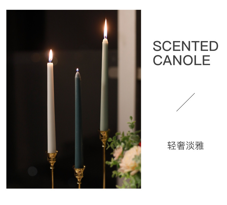 Nordic Morandi Long Brush Holder Aromatherapy Candle Sweet Wedding Gift Banquet Candle Dinner Gradient Color Long Brush Holder Wax Nordic Morandi Long Brush Holder Aromatherapy Candle Sweet Wedding Gift Banquet Candle Dinner Gradient Color Long Brush Holder Wax