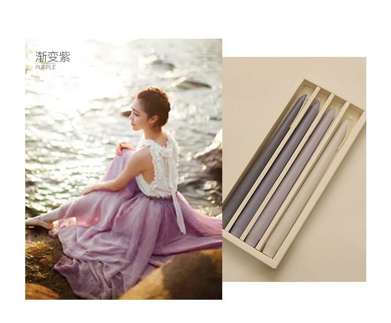 Nordic Morandi Long Brush Holder Aromatherapy Candle Sweet Wedding Gift Banquet Candle Dinner Gradient Color Long Brush Holder Wax Nordic Morandi Long Brush Holder Aromatherapy Candle Sweet Wedding Gift Banquet Candle Dinner Gradient Color Long Brush Holder Wax