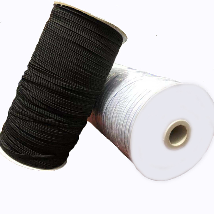 Factory in Stock Wholesale 0.3 Cm-1. 2cm Black White Walking Belt Horse Running Belt Cuff Elastic Band Flat Elastic Ribbon