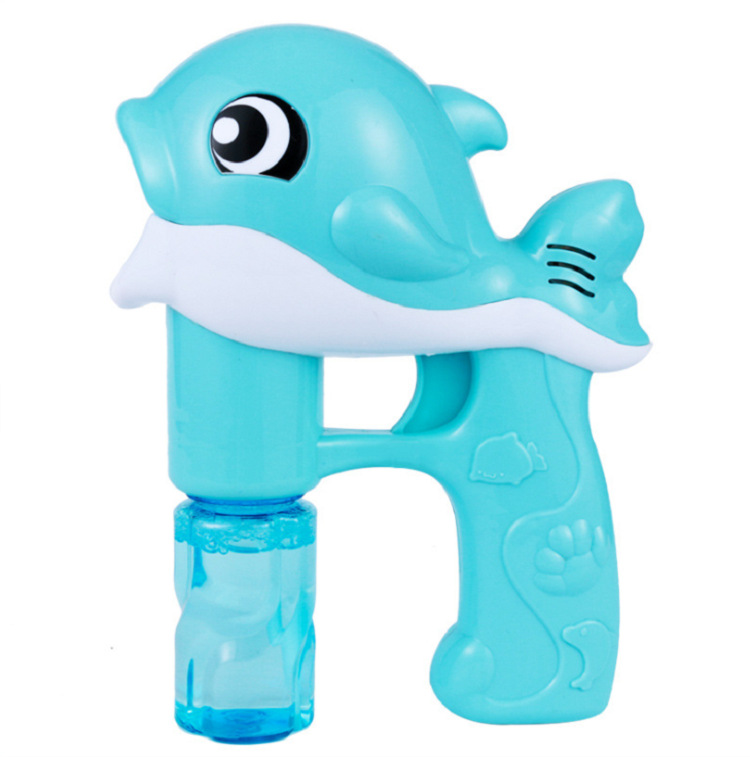 Hot Sale Night Market Stall Flash Toys Bubble Machine Internet Celebrity Same Style Children Outdoor Automatic Dolphin Bubble Gun