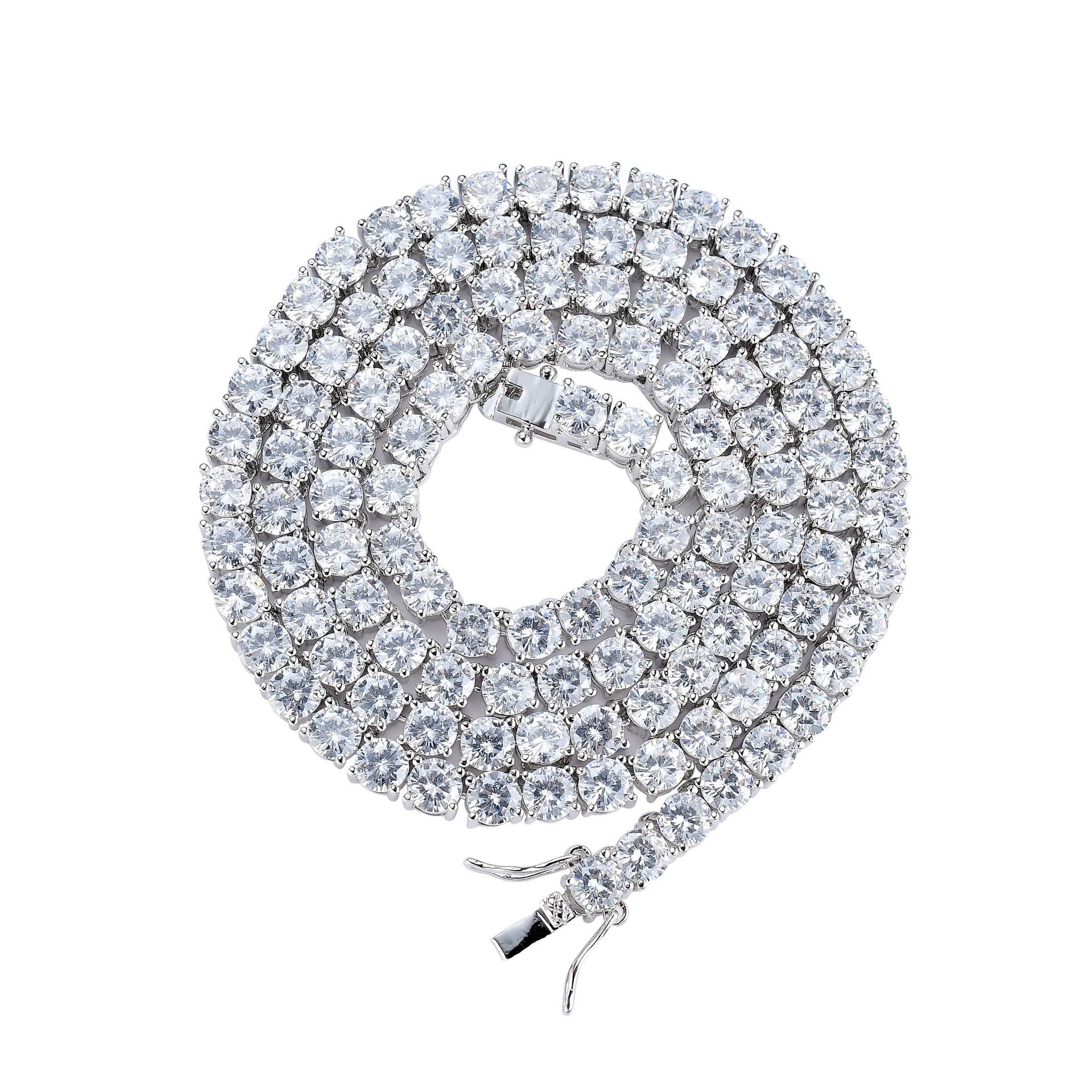 Tennis Chain Hip Hop Ear Accessories Single Row Chain 3mm 4mm 5mm Men's Necklace Tennis Chain Diamond Chain Tennis Chain Hip Hop Ear Accessories Single Row Chain 3mm 4mm 5mm Men's Necklace Tennis Chain Diamond Chain